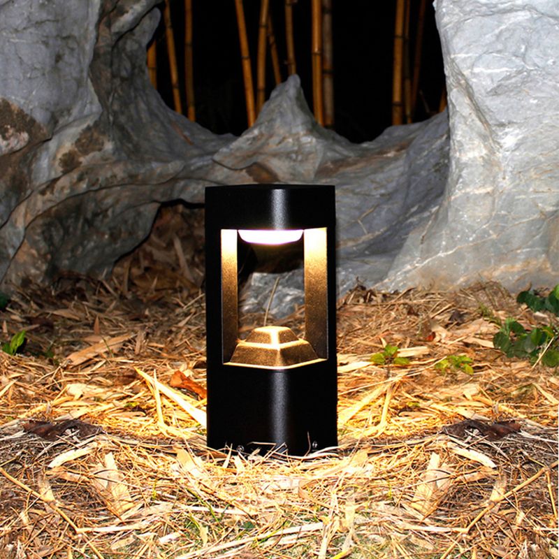 Ray Modern Rectangular Hollow Metal Outdoor Bollard Light - Lamp Outdoor