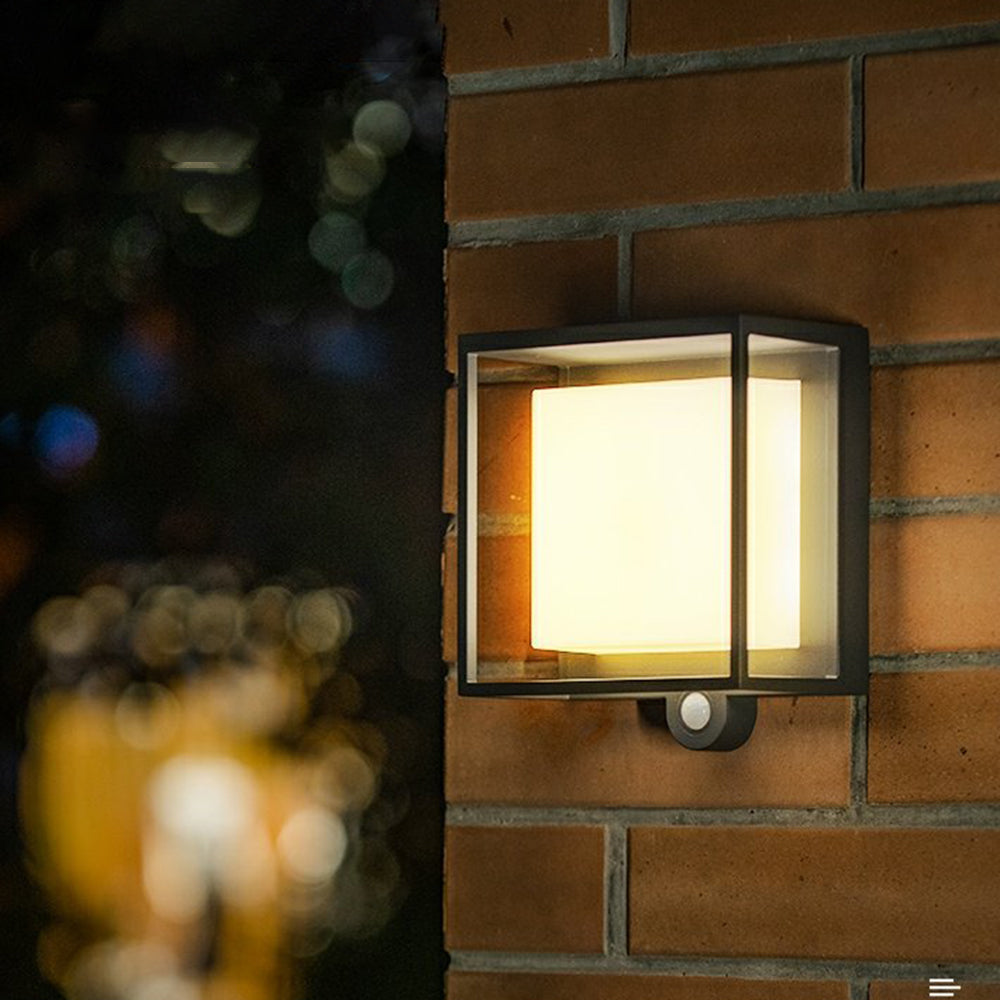 Ray Modern Rectangular Acrylic Sensor Solar Powered Outdoor Wall Lamp - Lamp Outdoor