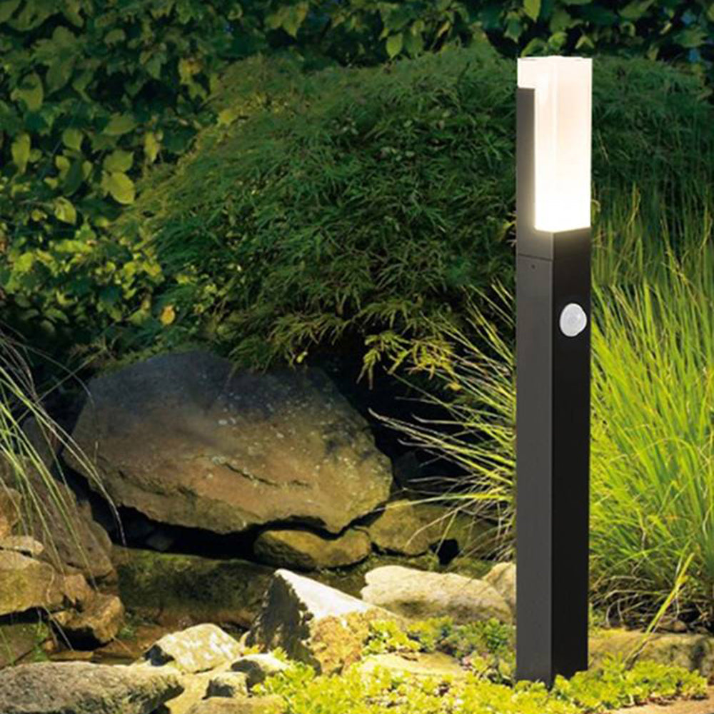 Ray Modern Metal Rectangular Outdoor Path Light With Sensor - Lamp Outdoor