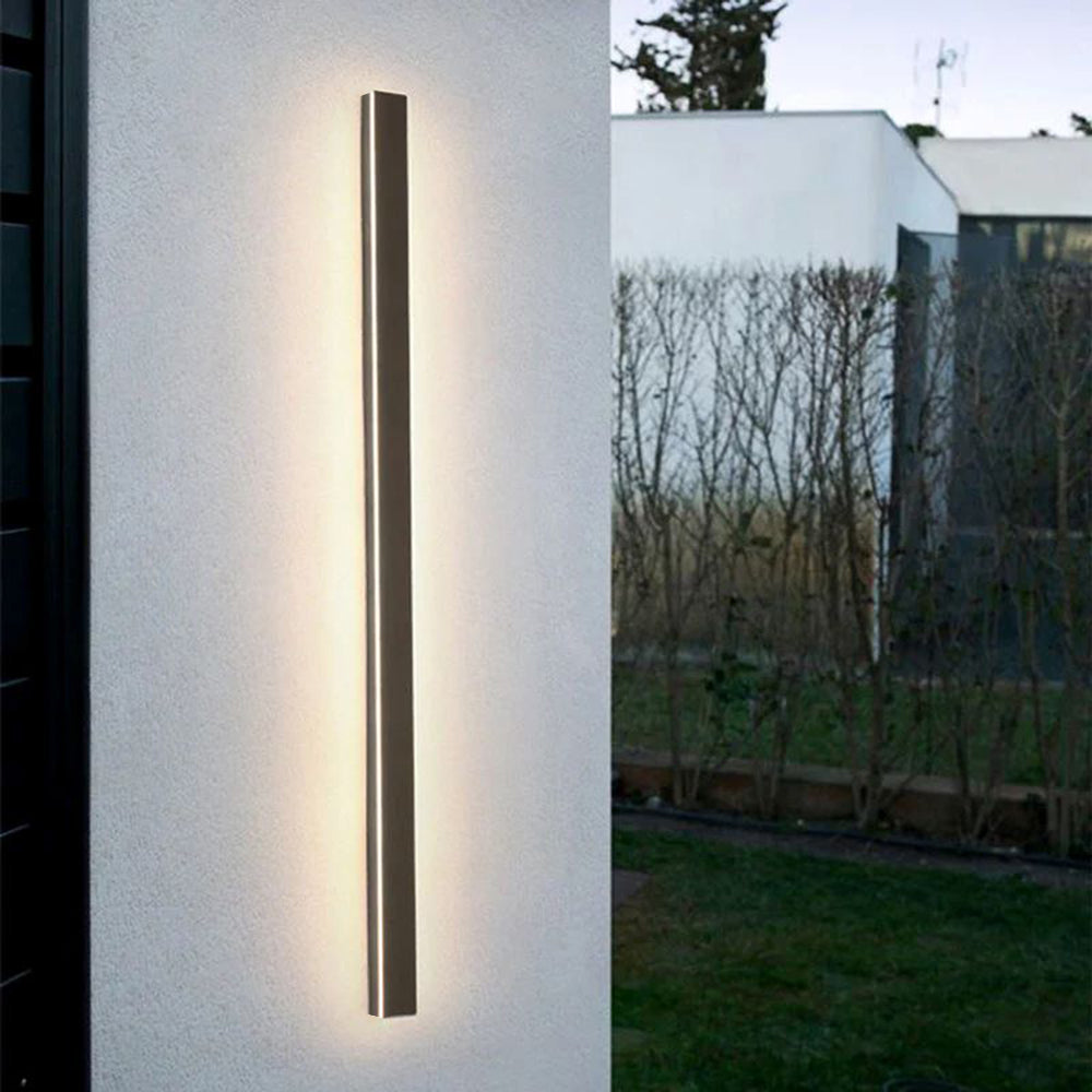 Arisha Sleek Minimalist Rimless Linear Metal Outdoor Wall Light - Letslighting