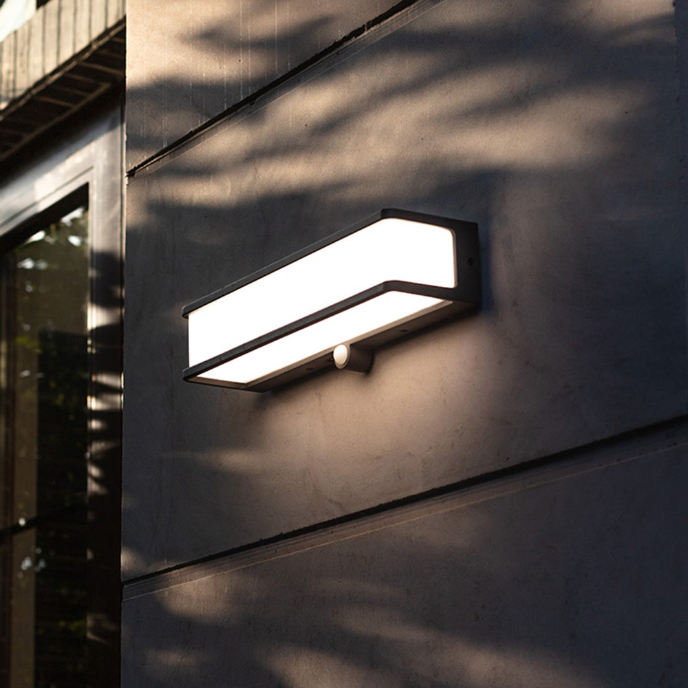 Ray Modern Minimalist Rectangular Acrylic Sensor Solar Outdoor Wall Lamp - Lamp Outdoor