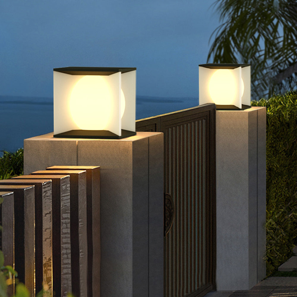 Aria Modern Moon Metal Outdoor Pier-Mount Pillar Light - Letslighting
