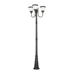 3-Light Black Finish Traditional Outdoor Street Lights with Post Top - Lamp Outdoor