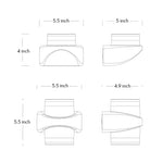 Modern black curved outdoor wall light with integrated LED and sleek geometric design