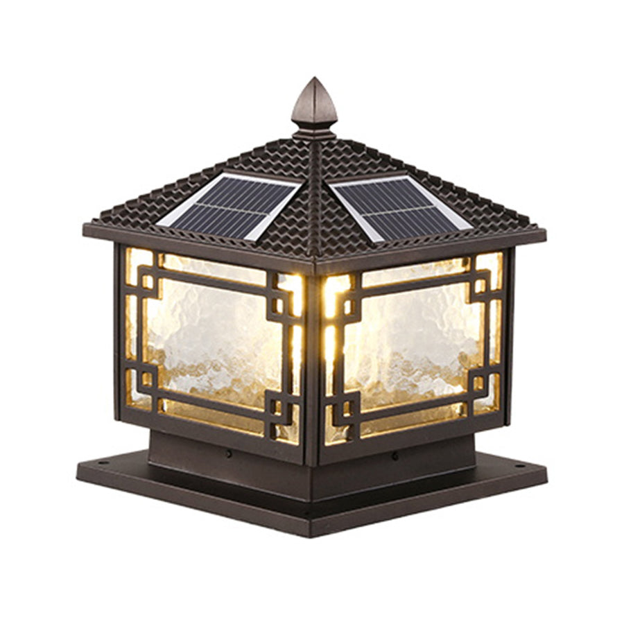 Contemporary square outdoor light with sleek black frame and efficient LED illumination