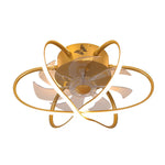 Round Flower Cage LED Dimmable with Remote Bladeless Ceiling Fans Lamp - Lamp Outdoor