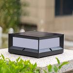 Square Waterproof Black Modern Solar Lights Outdoor Fence Post Lights - Dazuma