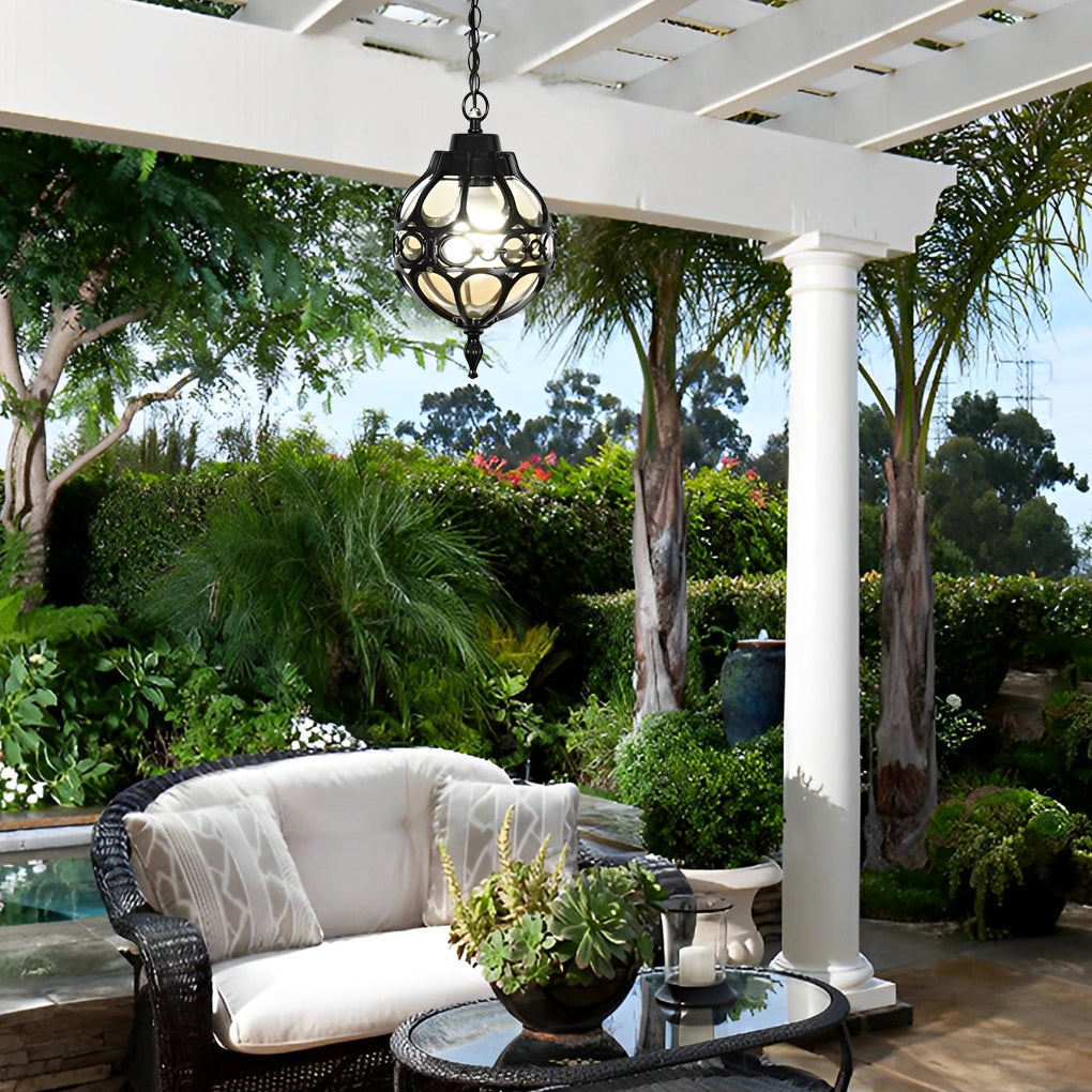 Waterproof Retro Aluminum Glass Ball American Style Outdoor Chandelier - Dazuma