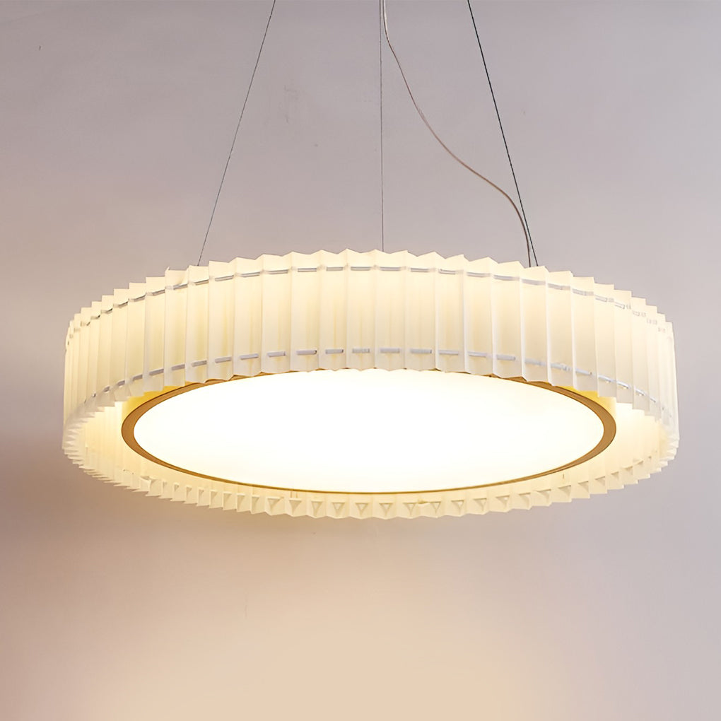 Circular Pleated 3 Step Dimming Light LED Nordic Ceiling Light Chandeliers - Lamp Outdoor