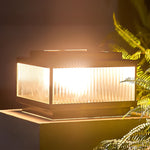 Square Waterproof Intelligent Timing modern Solar Fence Post Lights - Dazuma