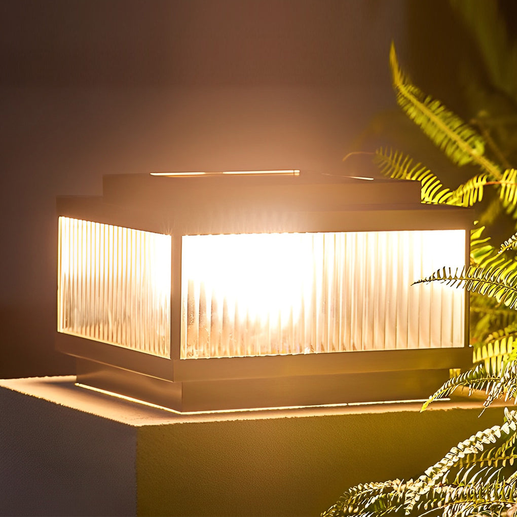 Square Waterproof Intelligent Timing modern Solar Fence Post Lights - Dazuma