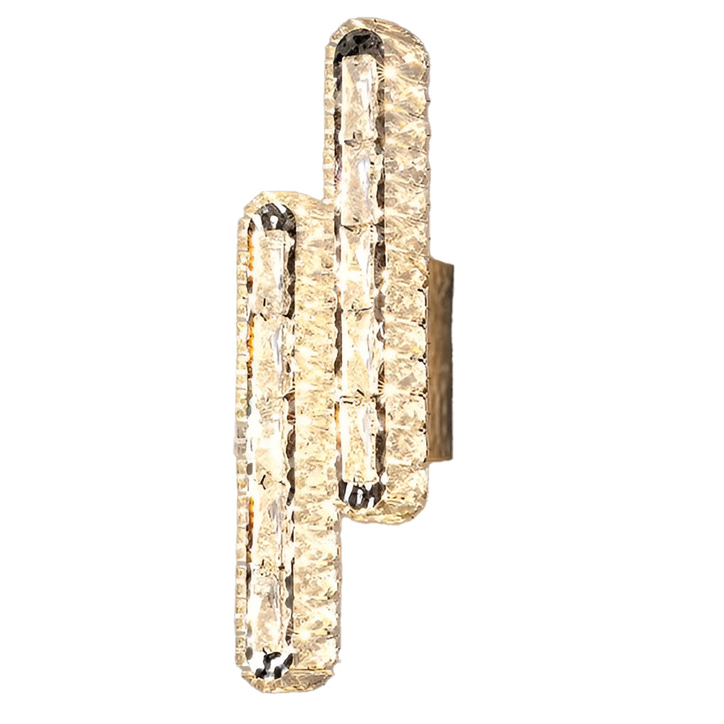 Double Strip Three Step Dimming Light LED Crystal Modern Wall Lamp Wall Sconce Lighting - Lamp Outdoor