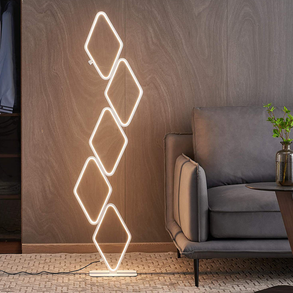 Modern Metal Square Stacked LED Floor Lamp - Lamp Outdoor
