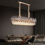 Round Oval Multi layer Crystal Electroplating Metal Modern Chandelier - Lamp Outdoor