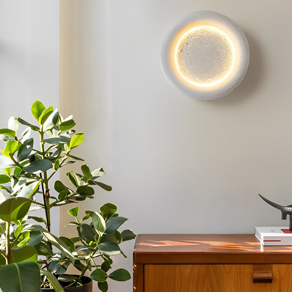 Creative Resin Round Moon LED Nordic Wall Lamp Wall Sconce Lighting - Lamp Outdoor