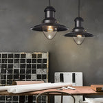 Round Retro Metal Hat Industrial Style Small Chandelier Pendant Lights - Lamp Outdoor