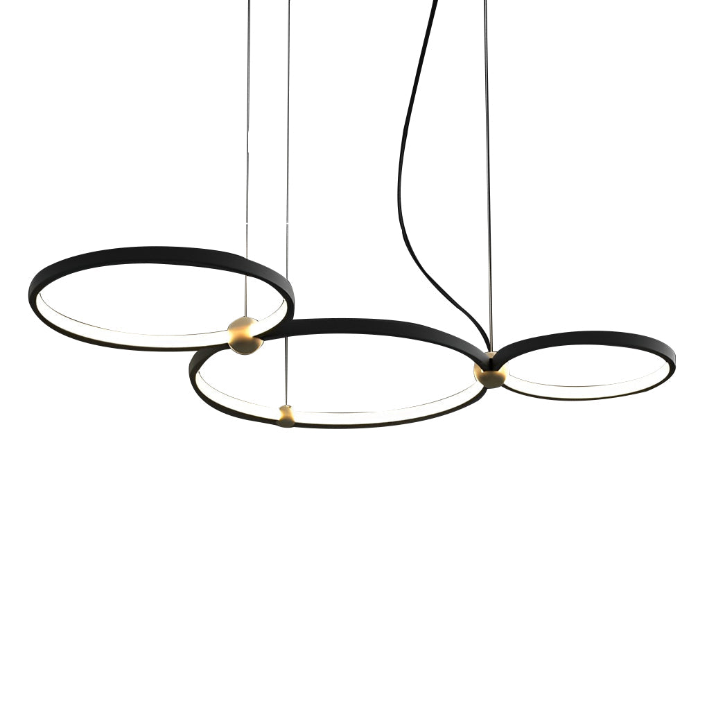 Circular Combination Creative Art Metal Black Post-Modern Chandelier - Lamp Outdoor