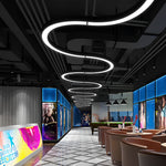 Curved Slim C Shape LED Pendant Half-Circle Hanging Profile Light for Office - Lamp Outdoor