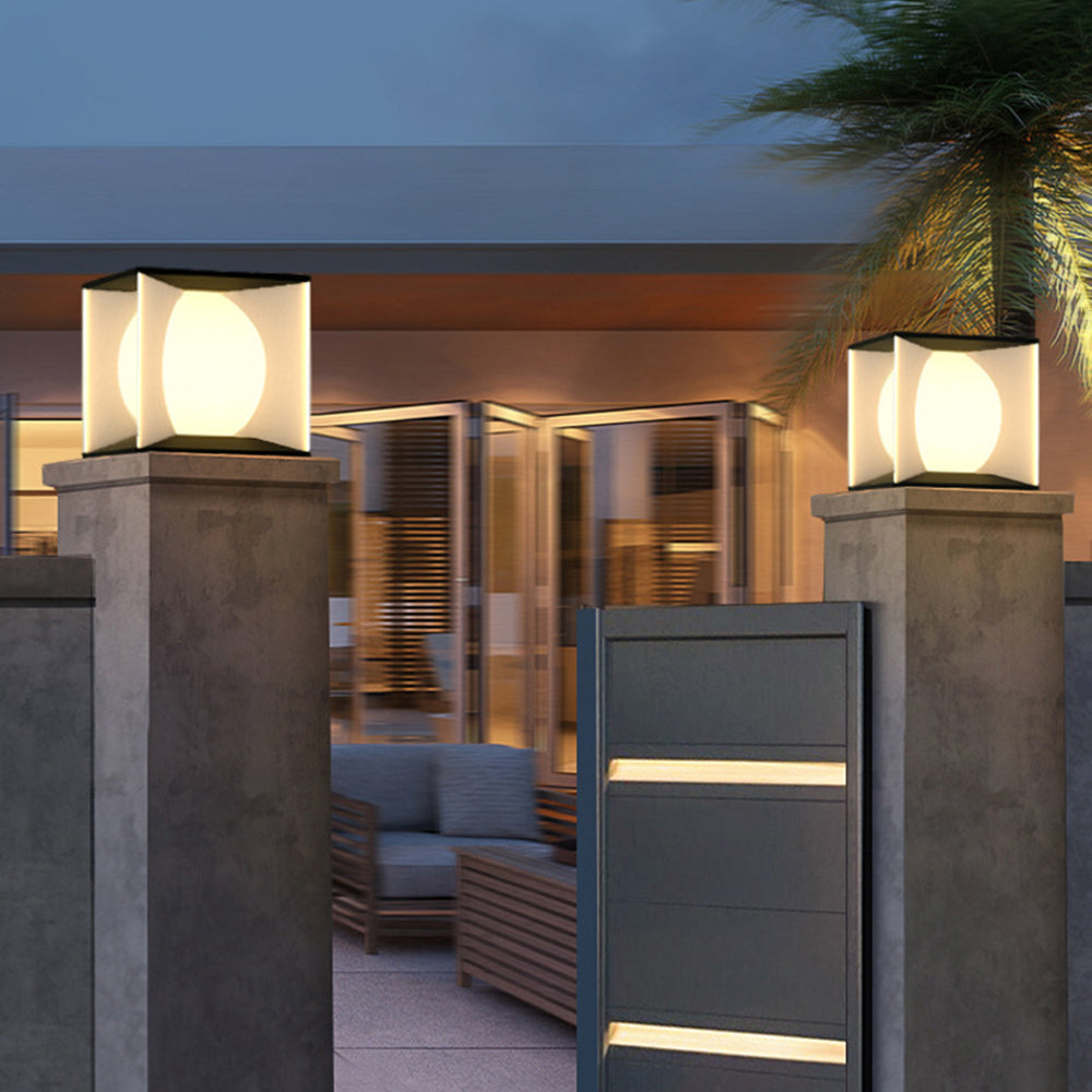 Aria Modern Moon Metal Outdoor Pier-Mount Pillar Light - Letslighting