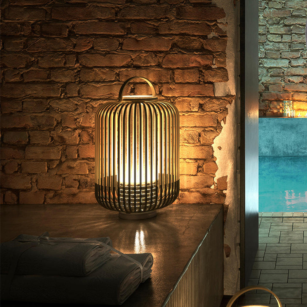 Ritta Lantern Bamboo Acrylic Outdoor Floor Lamp - Lamp Outdoor