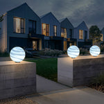 Aria Square Moon Globe Metal Glass Outdoor Light Post - Letslighting