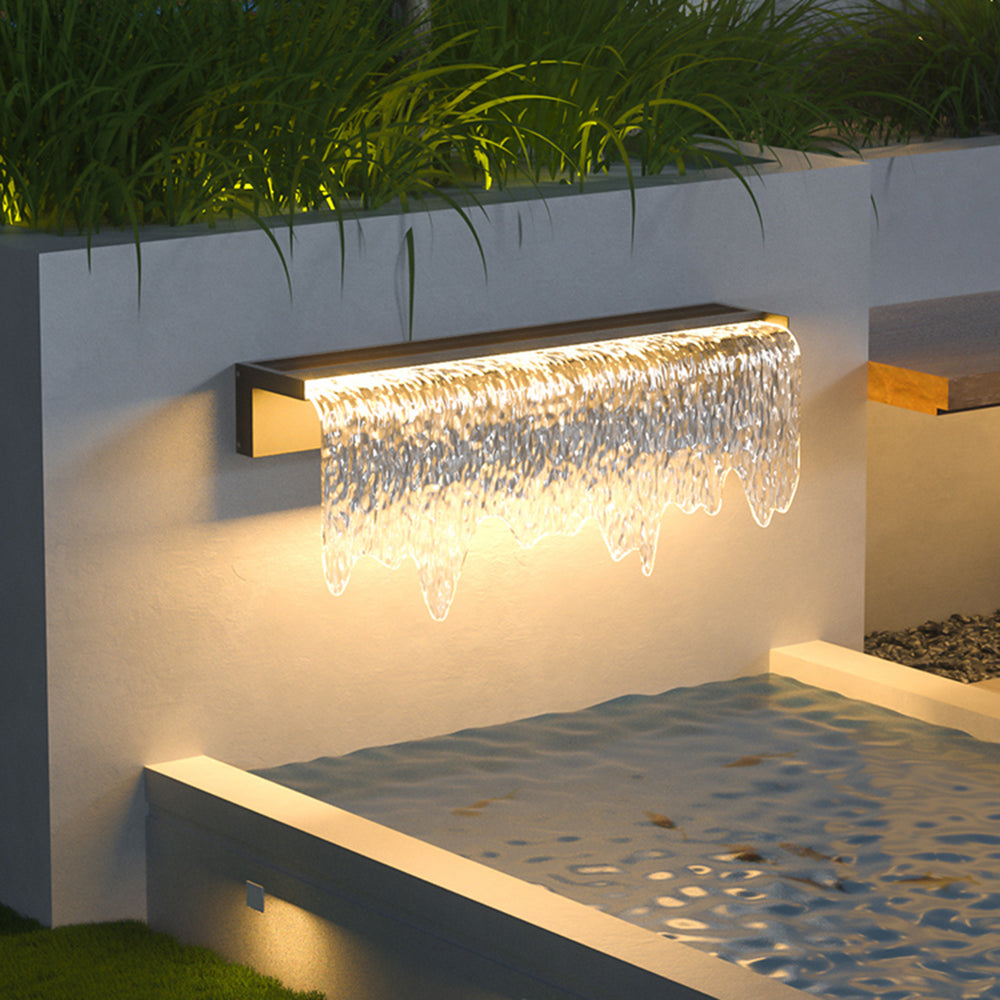Arisha Modern Minimalist Metal Acrylic Solar Waterproof Outdoor Wall Lamp - Letslighting