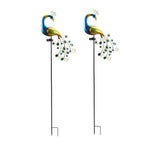 43.7 In. Peacock Solar-Powered Garden Stake - 2-Pack - Lamp Outdoor