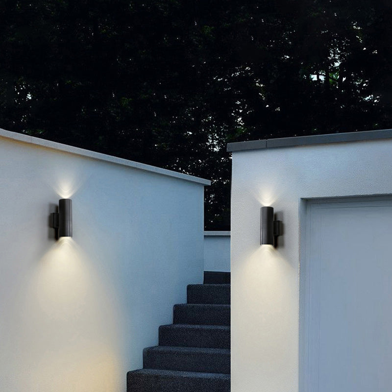 Ray Minimalist Double-headed LED Outdoor Wall Lamp Metal Glass Garden Corridor - Letslighting