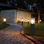 Elegant Vintage Pavilion Black Bollard Lights Retro Outdoor Pathway Lamp - Lamp Outdoor