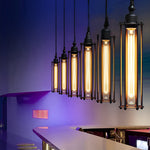 Retro Iron Energy-saving LED Black Industrial Style Pendant Light Fixture - Lamp Outdoor