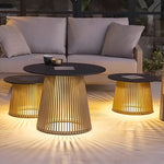 Waterproof Round Iron Cage Table RGB 16 Colors Solar Outdoor Lanterns - Dazuma