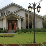 2 Lights Waterproof Black European Style Outdoor Pole Lights Public Lighting - Dazuma