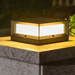 Square Waterproof Black Modern Solar Lights Outdoor Fence Post Lights - Dazuma