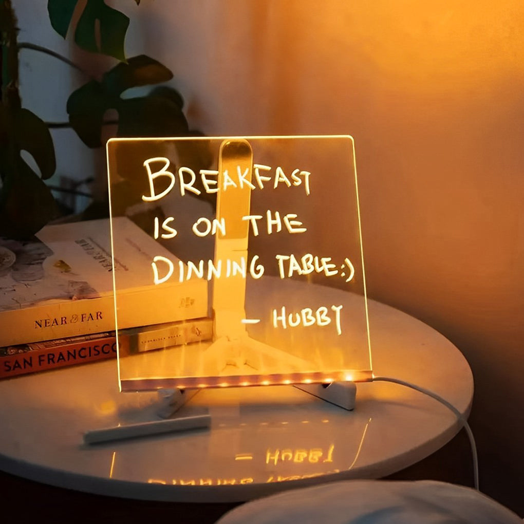 LED Acrylic Message Board Colorful Writable Table Lamp - Lamp Outdoor