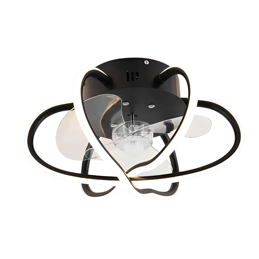 Round Flower Cage LED Dimmable with Remote Bladeless Ceiling Fans Lamp - Lamp Outdoor