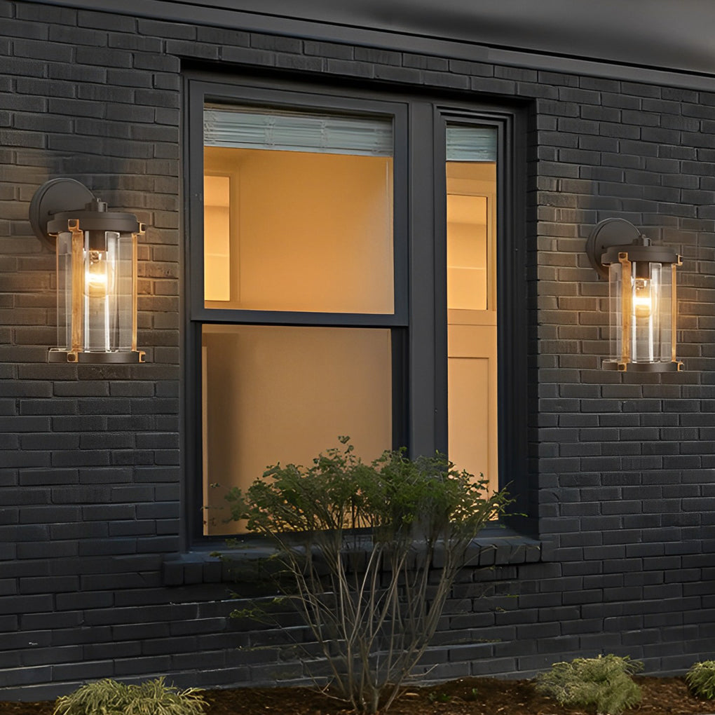 Vintage Waterproof Glass Black Industrial Style Outdoor Wall Sconces Lighting - Lamp Outdoor