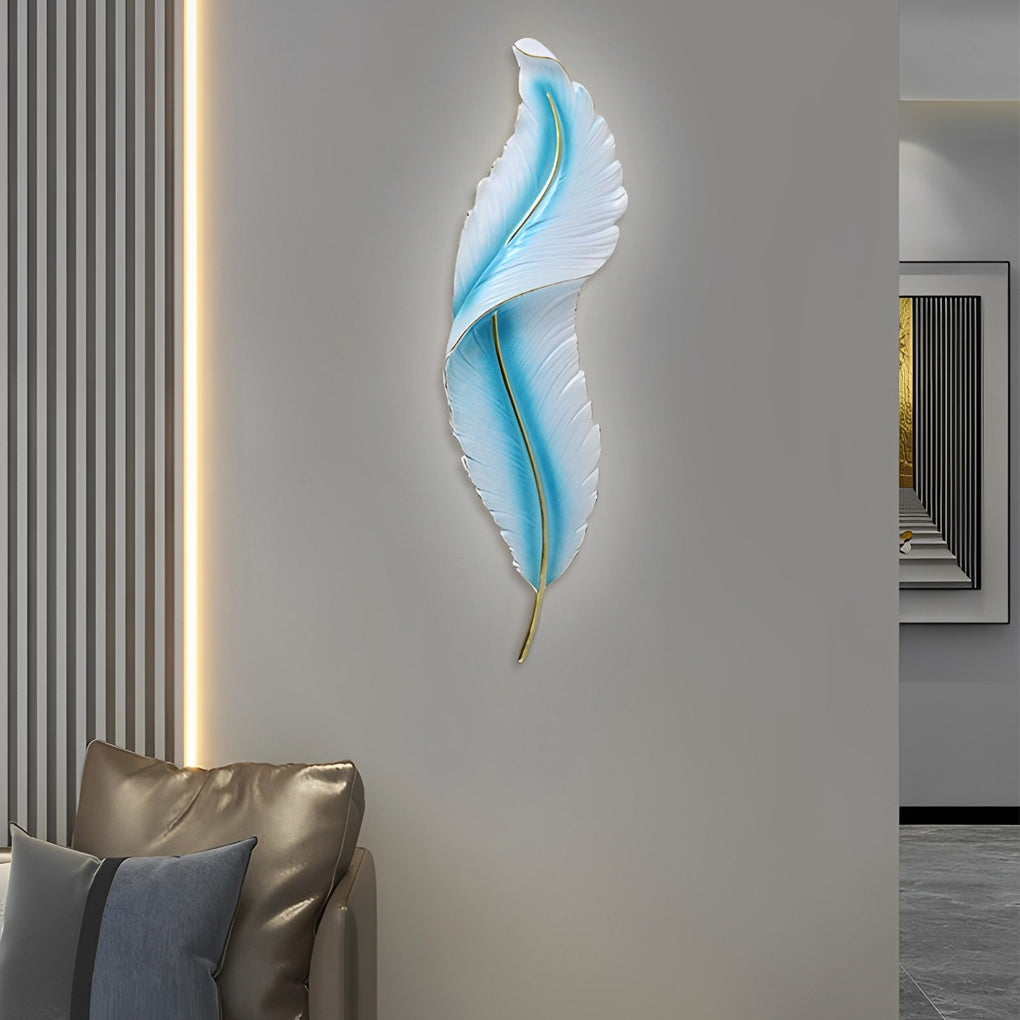 Creative Feather Wall Light LED White Luxury Modern Wall Sconce Lamp Lighting - Lamp Outdoor