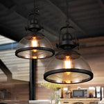 Antique Glass Iron Retro Industrial Pendant Ceiling Lights Dining Room Hanging Island Lamp - Lamp Outdoor