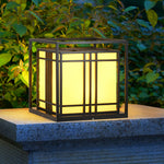 Retro Square Waterproof LED Black Modern Outdoor Post Caps Lights - Dazuma