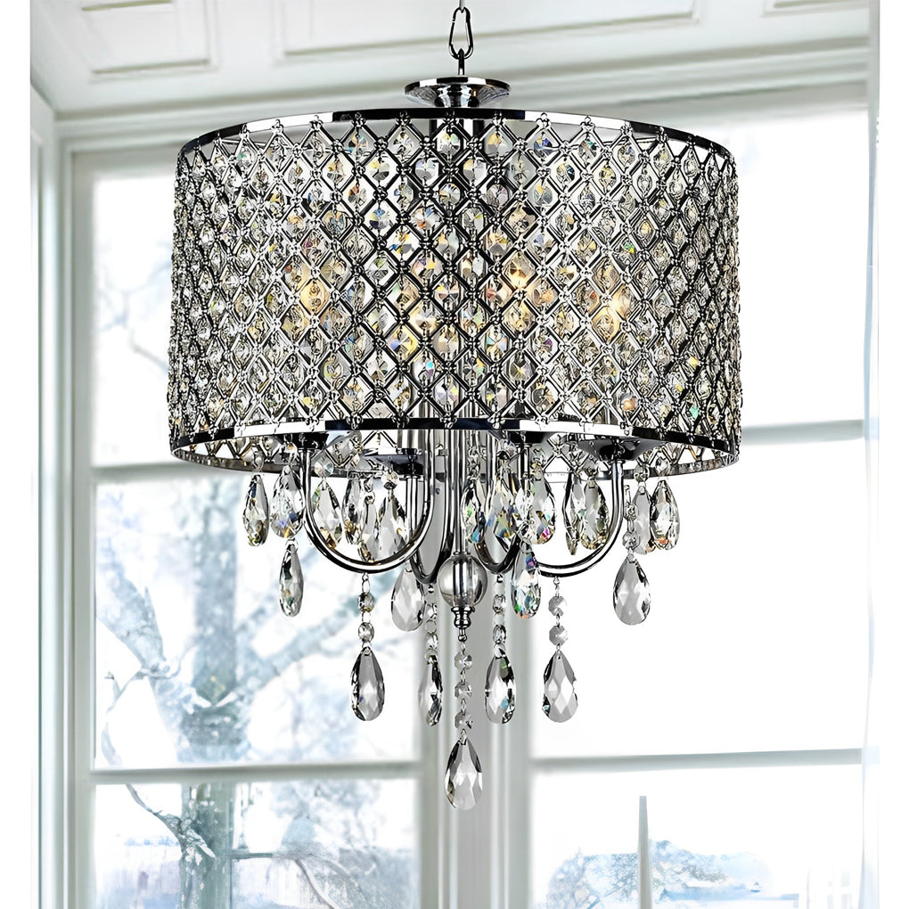 Electroplated Metal Crystal LED Country Chandeliers Kitchen Pendant Light - Lamp Outdoor