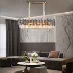 Round Oval Multi layer Crystal Electroplating Metal Modern Chandelier - Lamp Outdoor