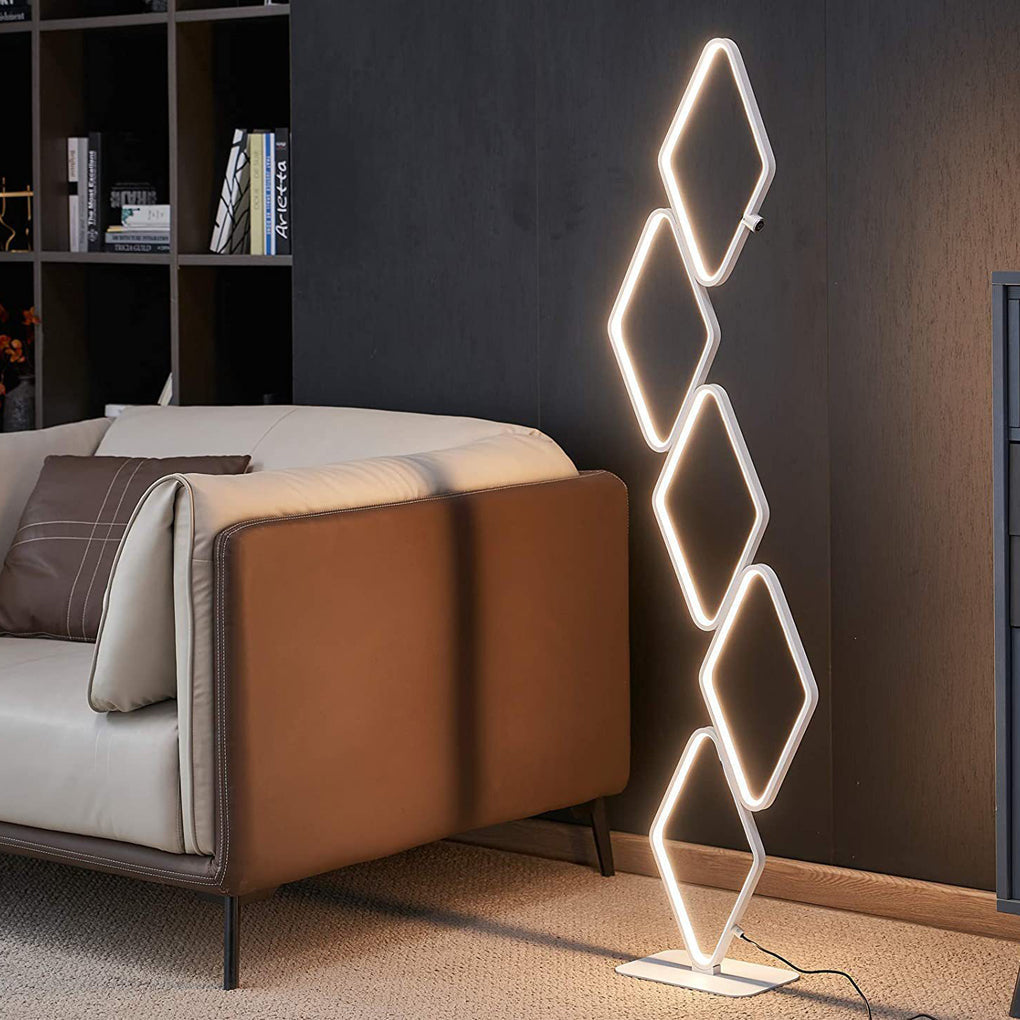 Modern Metal Square Stacked LED Floor Lamp - Lamp Outdoor
