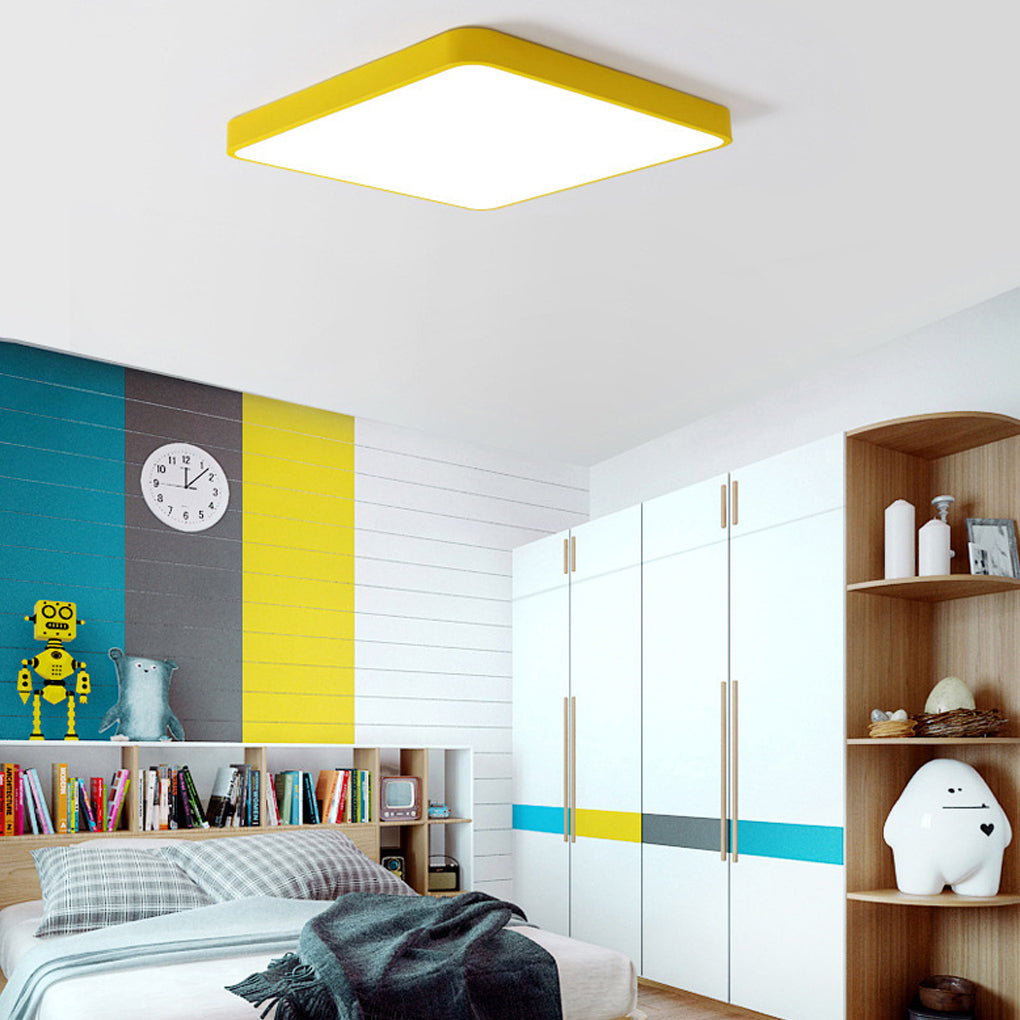 Square Modern Style Design Flush Mount Lighting Metal PVC Acrylic LED Bedroom Ceiling Lights - Lamp Outdoor