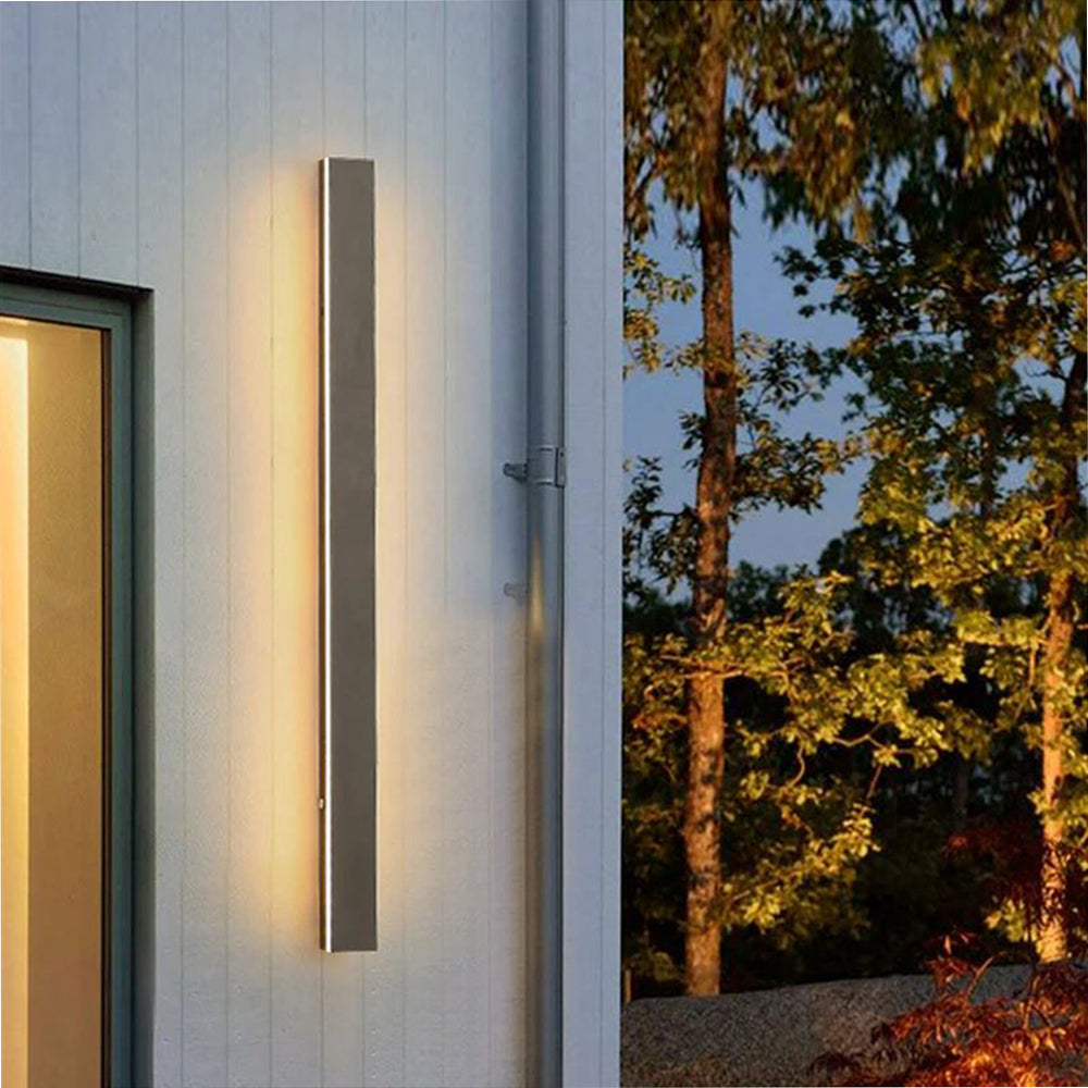 Arisha Sleek Minimalist Rimless Linear Metal Outdoor Wall Light - Letslighting