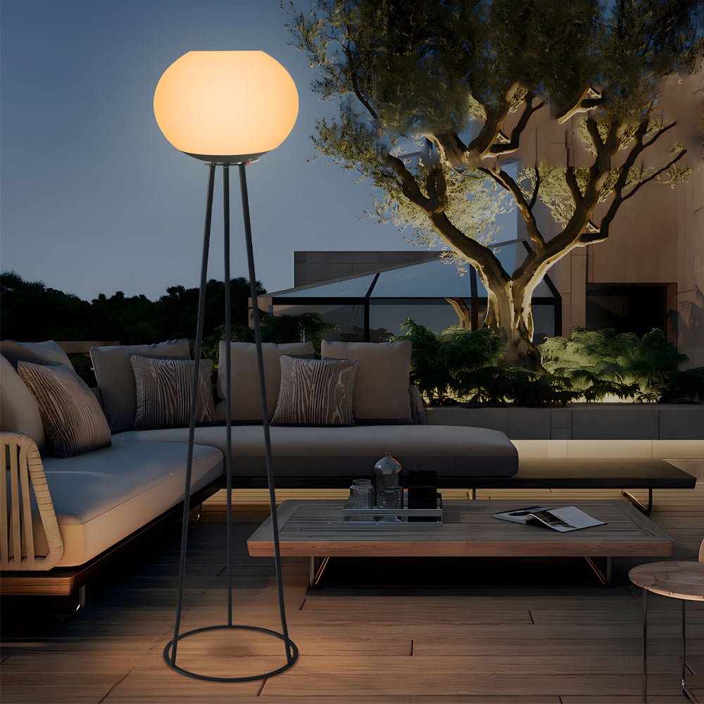 52 inch Globe LED Outdoor Tripod Standing Floor Lamp - Lamp Outdoor