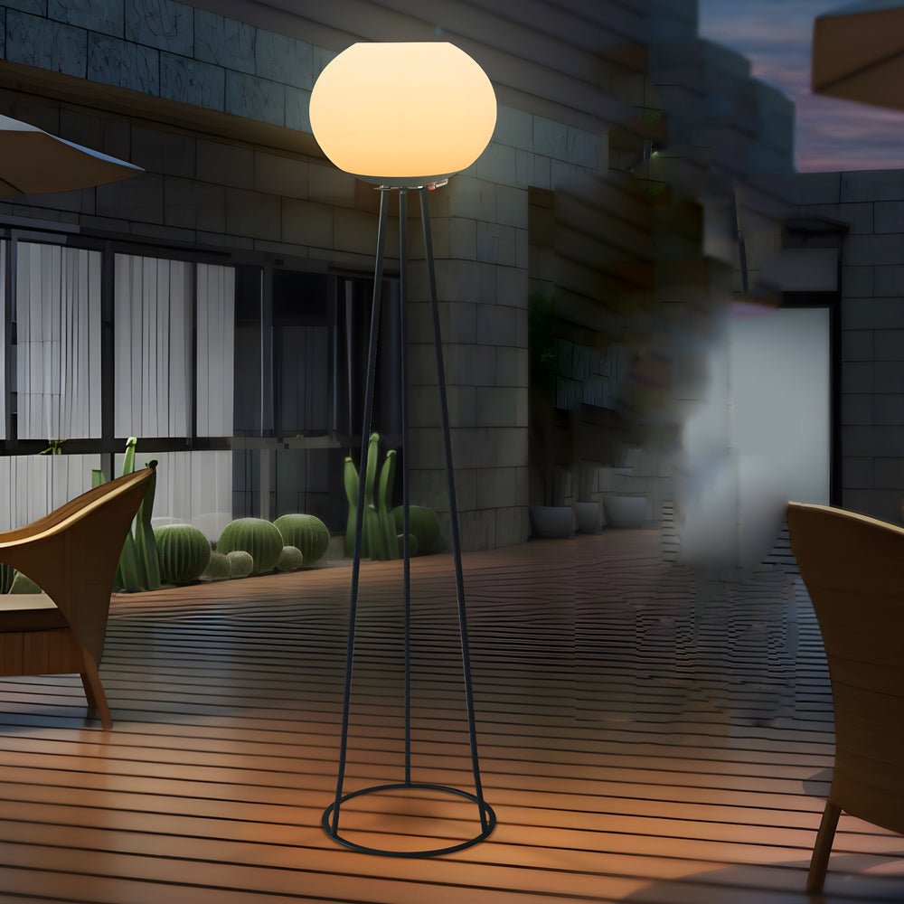 52 inch Globe LED Outdoor Tripod Standing Floor Lamp - Lamp Outdoor