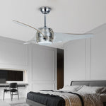52 Inches Minimalist LED Single Lamp Remote Control Integrated Ceiling Fan Chandelier - Lamp Outdoor