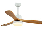 52 Inches Nordic Minimalist Solid Wood Household LED Ceiling Fan Lamp for Living Room - Lamp Outdoor