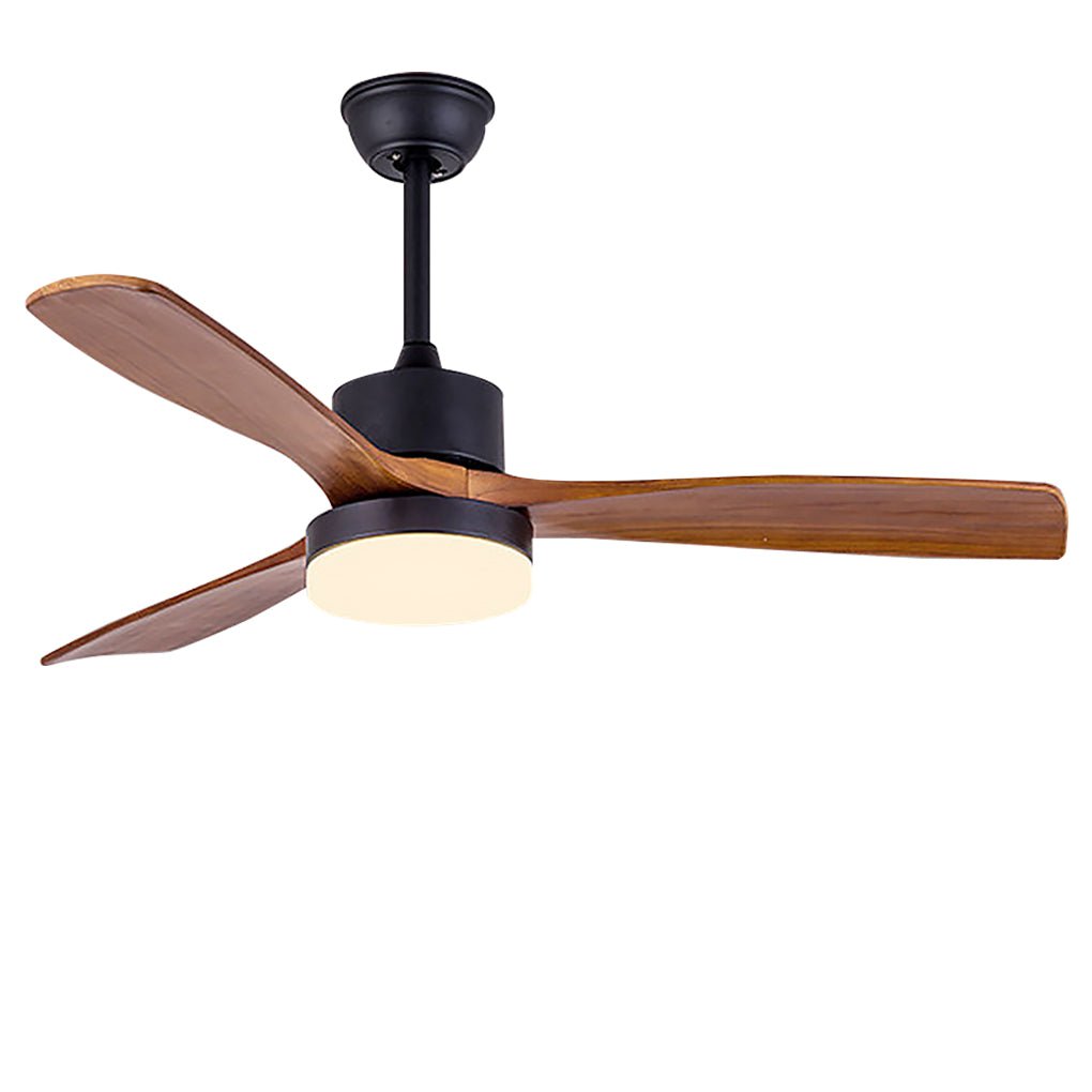 52 Inches Nordic Minimalist Solid Wood Household LED Ceiling Fan Lamp for Living Room - Lamp Outdoor