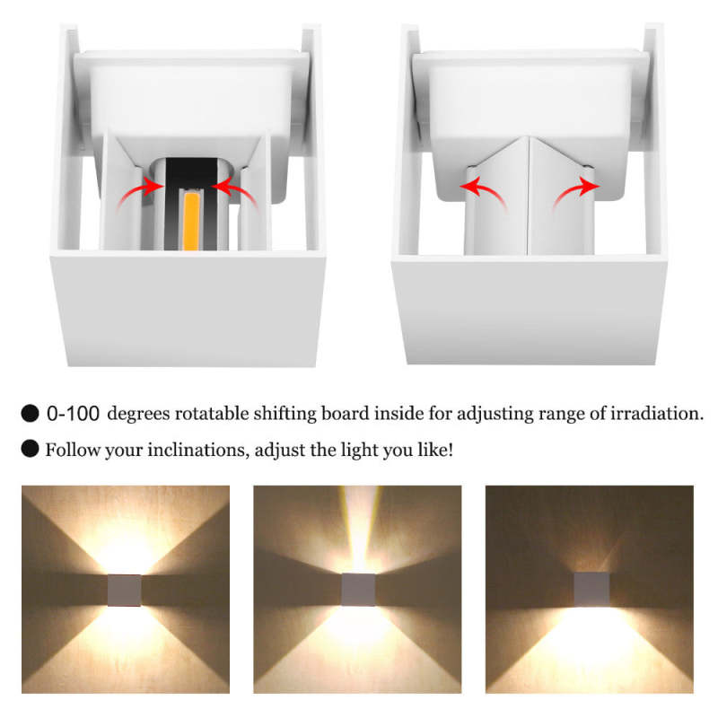 Ray Modern Adjustable Square Outdoor Wall Lamp LED - Letslighting